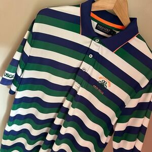 Polo Golf Ralph Lauren US Open Erin‎ Hills Striped Golf Polo Shirt Mens L